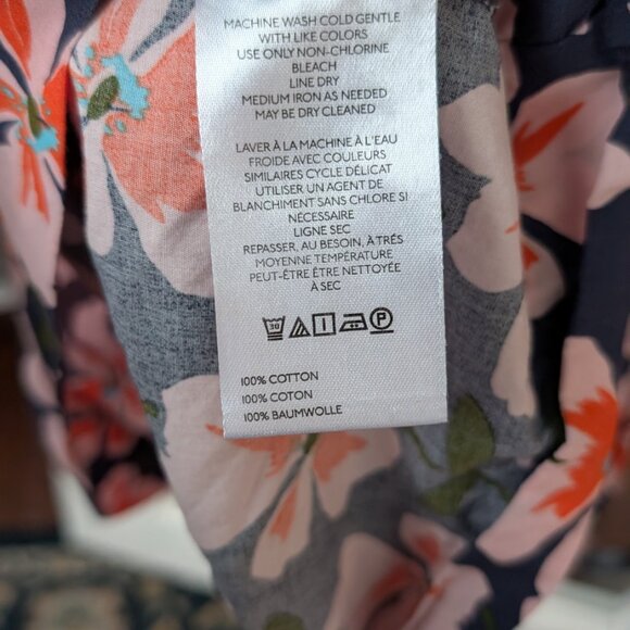 🌸 Anthropologie The Somerset Mini Dress - Floral: Navy and Pink - L - Picture 7 of 8